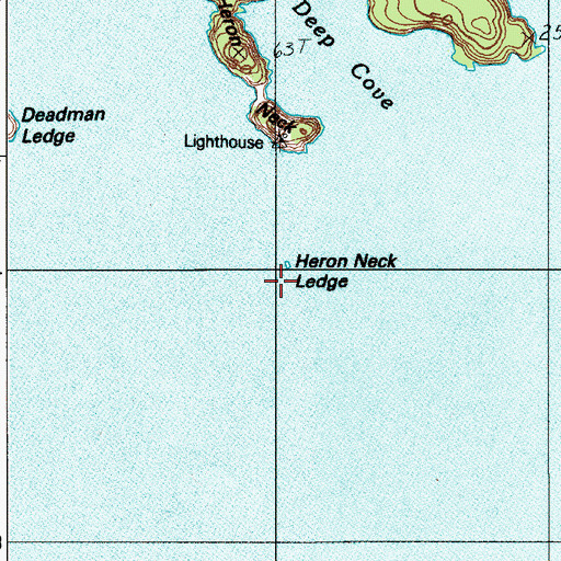 Topographic Map of Heron Neck Ledge, ME