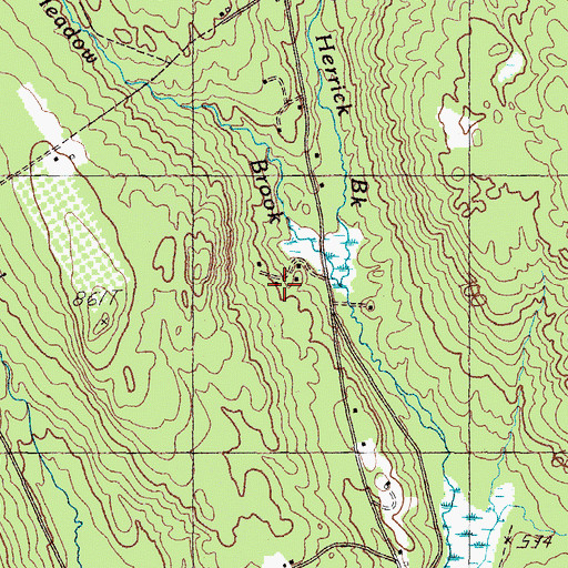Topographic Map of Herrick Brook, ME