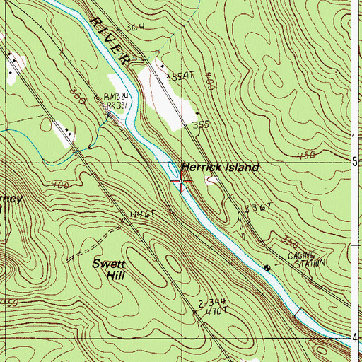 Topographic Map of Herrick Island, ME