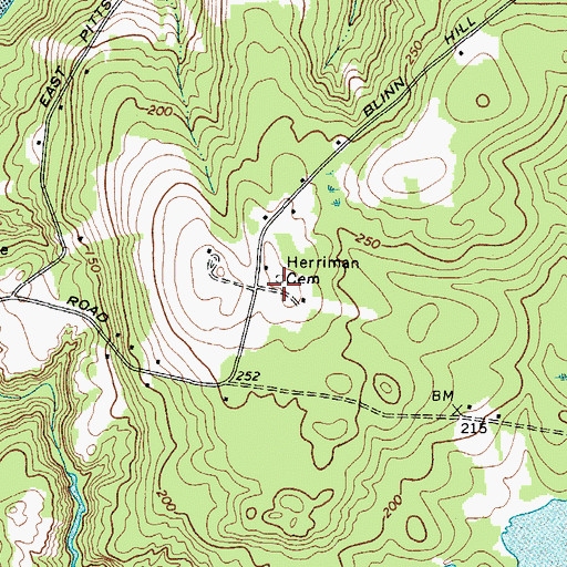 Topographic Map of Herriman Cemetery, ME