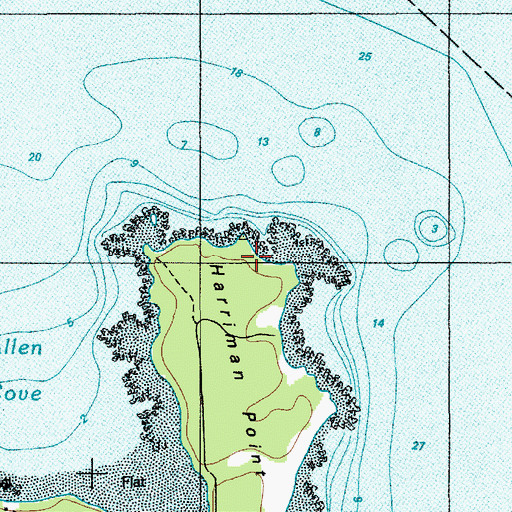 Topographic Map of Harriman Point, ME
