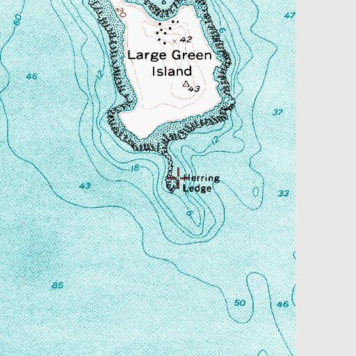 Topographic Map of Herring Ledge, ME