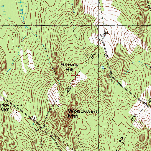 Topographic Map of Hersey Hill, ME