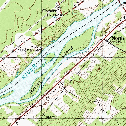 Topographic Map of Hersey Island, ME
