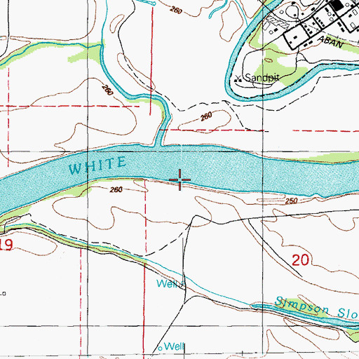 Topographic Map of Simpson Slough, AR