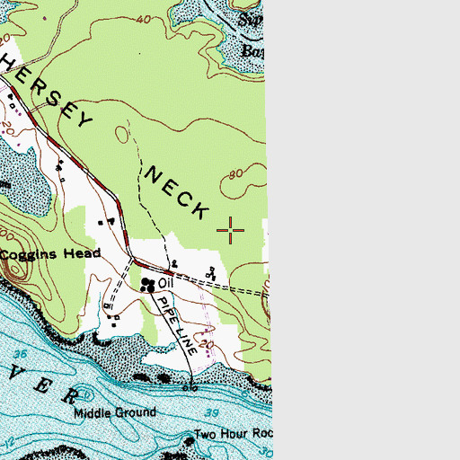 Topographic Map of Hersey Neck, ME