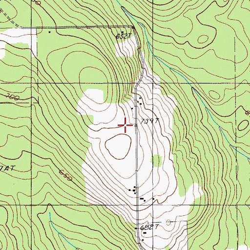 Topographic Map of Hersey School, ME