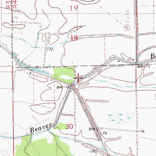 Topographic Map of Beaver Bayou Ditch, AR