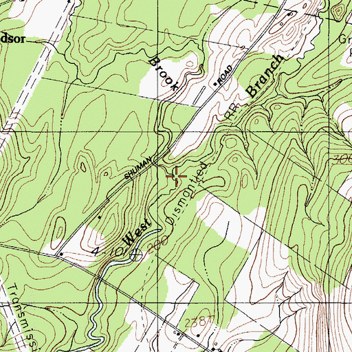 Topographic Map of Hewitt Brook, ME