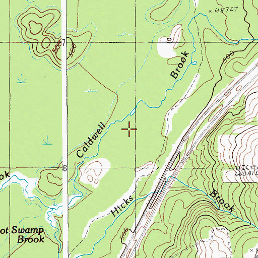 Topographic Map of Hicks Brook, ME