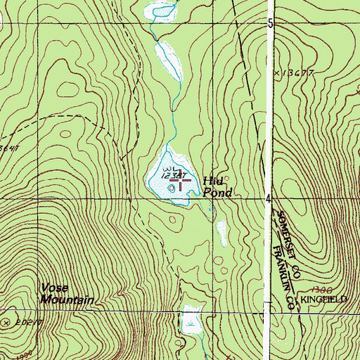Topographic Map of Hid Pond, ME