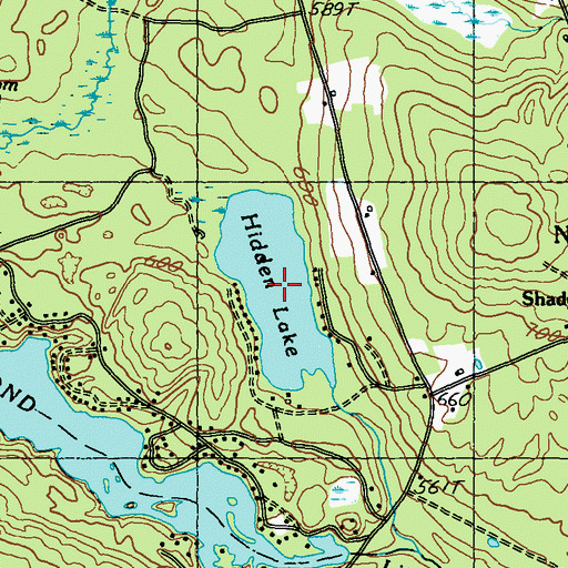 Topographic Map of Hidden Lake, ME