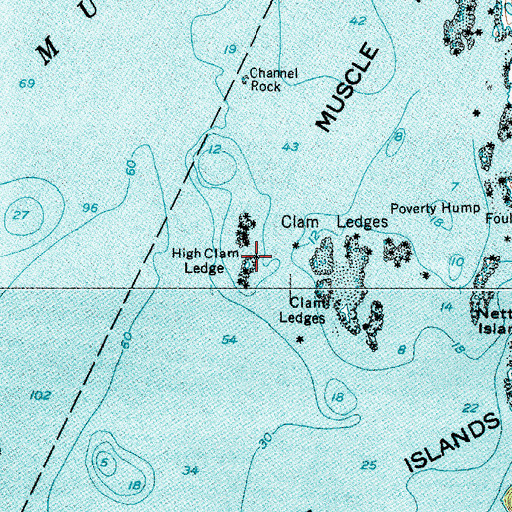 Topographic Map of High Clam Ledge, ME