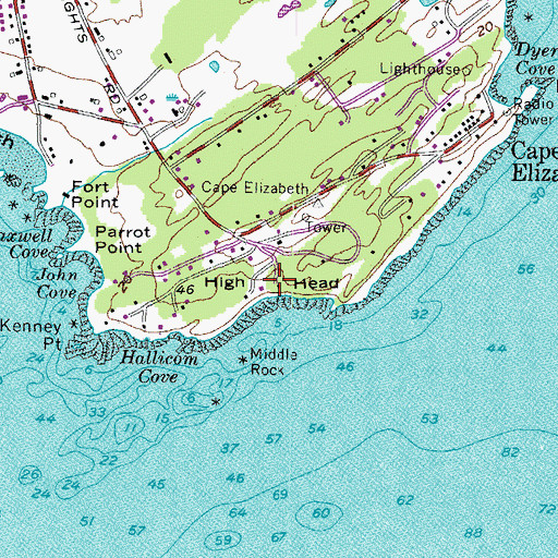 Topographic Map of High Head, ME
