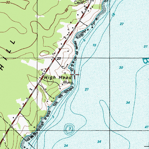 Topographic Map of High Head, ME