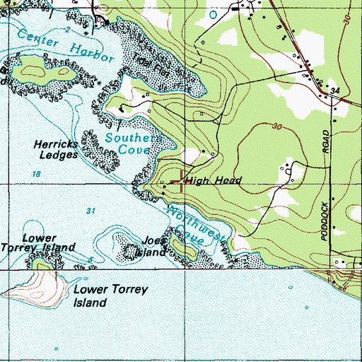Topographic Map of High Head, ME
