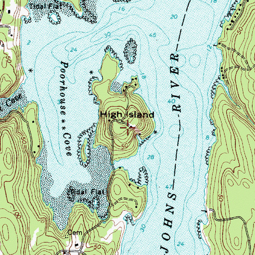 Topographic Map of High Island, ME