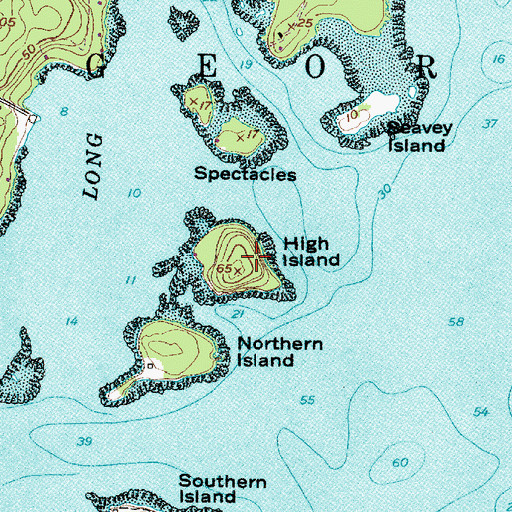 Topographic Map of High Island, ME