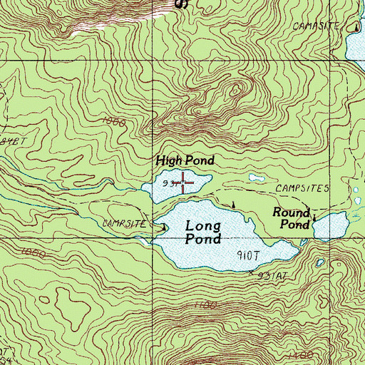 Topographic Map of High Pond, ME