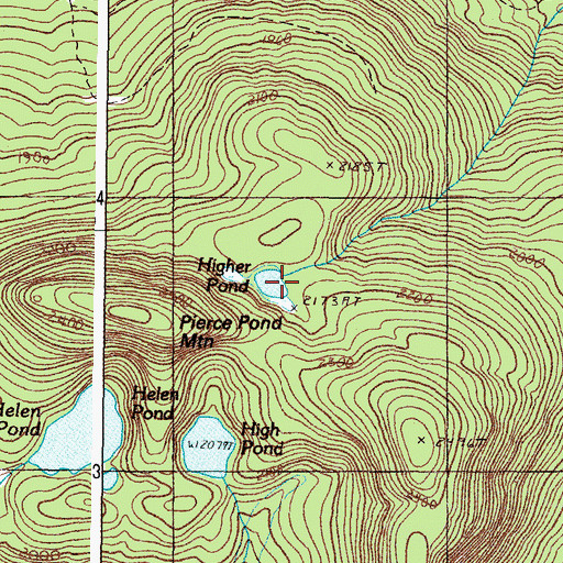 Topographic Map of Higher Pond, ME