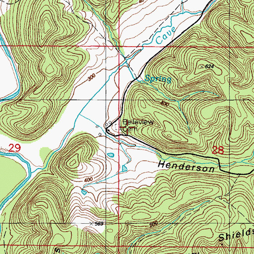 Topographic Map of Belleview School (historical), AR