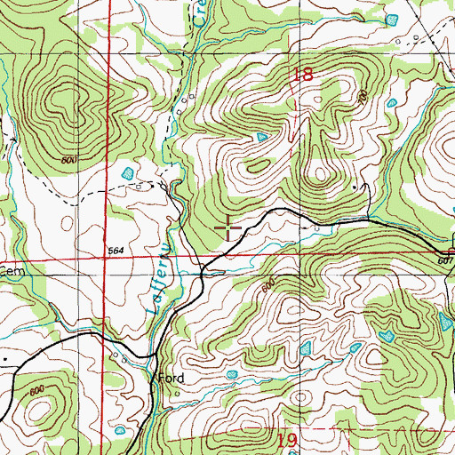 Topographic Map of Cedar Grove School (historical), AR
