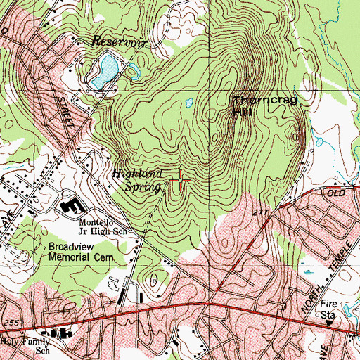 Topographic Map of Highland Spring, ME