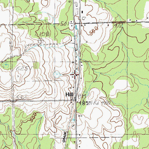 Topographic Map of Hill, ME
