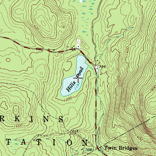 Topographic Map of Hills Pond, ME