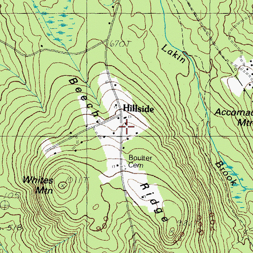 Topographic Map of Hillside, ME