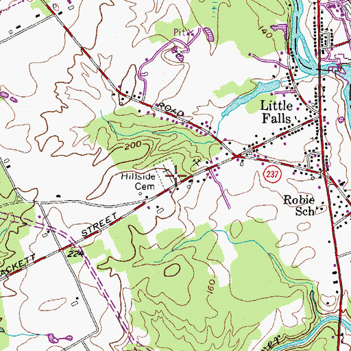 Topographic Map of Hillside Cemetery, ME
