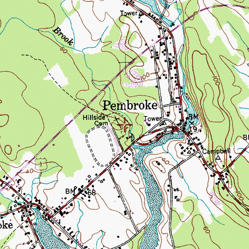 Topographic Map of Forest Hill Cemetery, ME