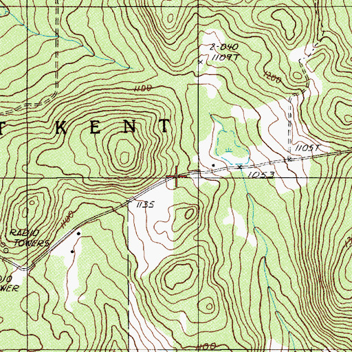 Topographic Map of Hillside School, ME