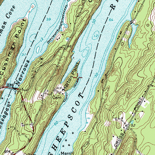Topographic Map of Hillton Point, ME