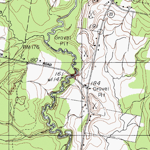 Topographic Map of Hilton Bridge, ME