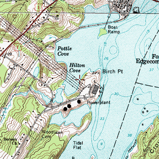 Topographic Map of Hilton Cove, ME
