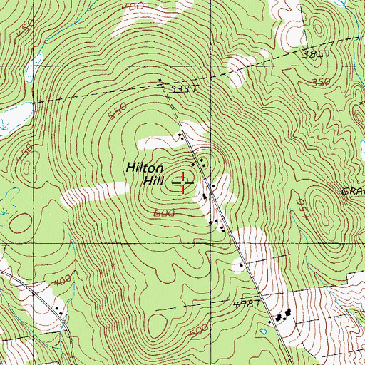 Topographic Map of Hilton Hill, ME