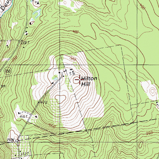 Topographic Map of Hilton Hill, ME