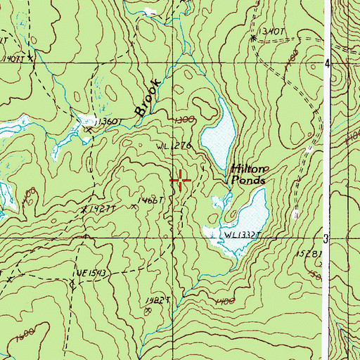 Topographic Map of Hilton Ponds, ME