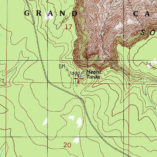 Topographic Map of Hearst Tanks, AZ