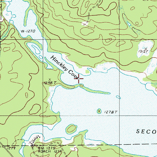 Topographic Map of Hinckley Brook, ME