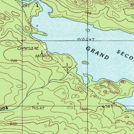Topographic Map of Hinckley Brook, ME