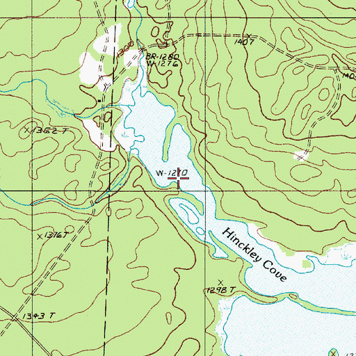 Topographic Map of Hinckley Cove, ME