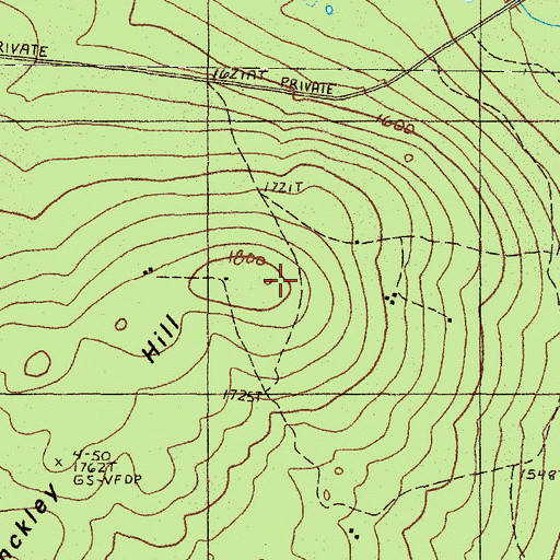 Topographic Map of Hinckley Hill, ME