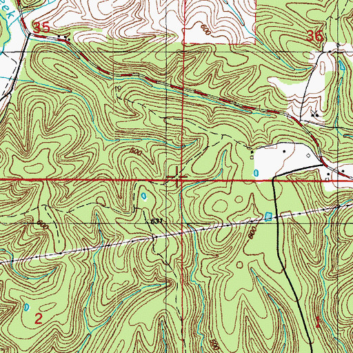 Topographic Map of Huff Church (historical), AR
