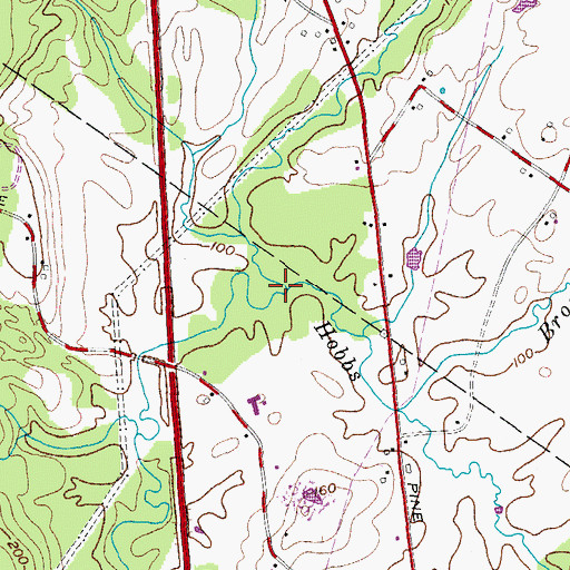 Topographic Map of Hobbs Brook, ME