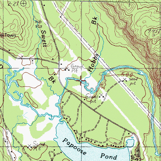 Topographic Map of Hobbs Brook, ME