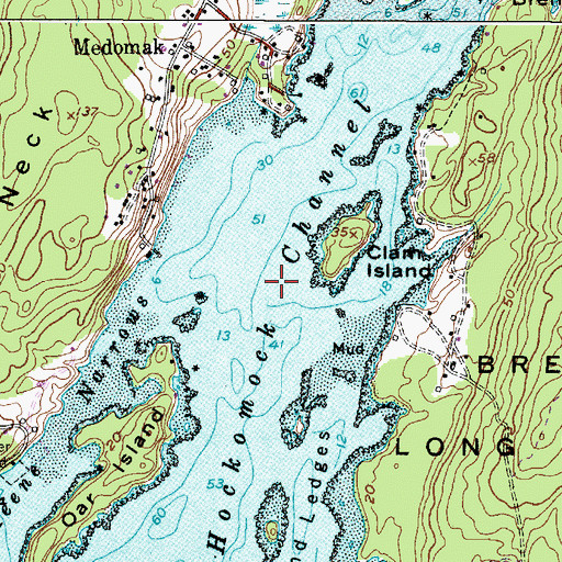 Topographic Map of Hockomock Channel, ME
