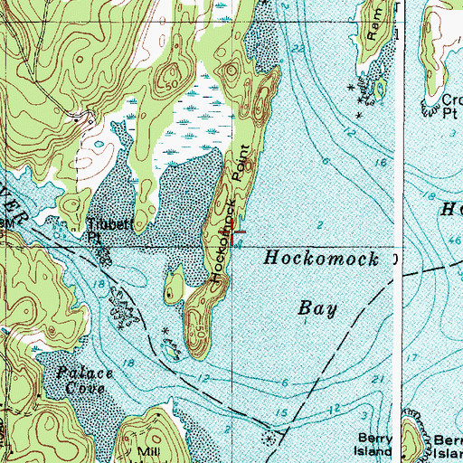 Topographic Map of Hockomock Point, ME