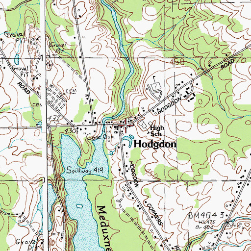 Topographic Map of Hodgdon, ME